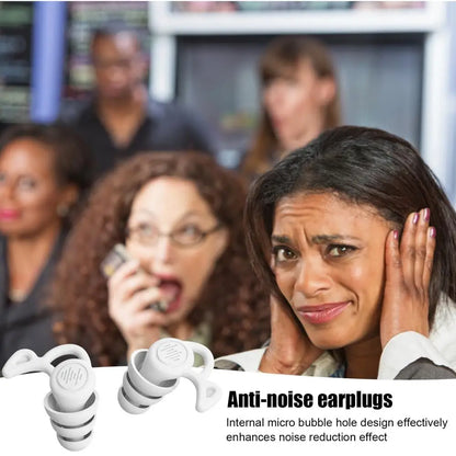 🌙 Enjoy Silence Anywhere – 3-Layer Ultra-Soft Silicone Earplugs for Sleeping, Swimming, Concerts & More! 🏊🎶✨