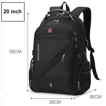 2025 Waterproof Laptop Backpack – 17/20 Inch Oxford Travel Rucksack for Men & Women, School Bag with Modern Design