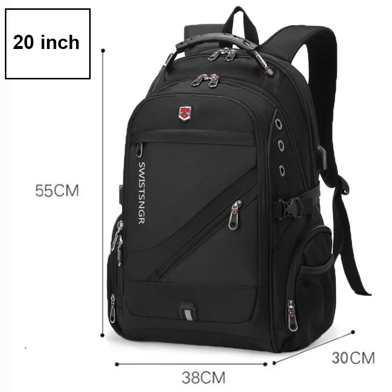 2025 Waterproof Laptop Backpack – 17/20 Inch Oxford Travel Rucksack for Men & Women, School Bag with Modern Design
