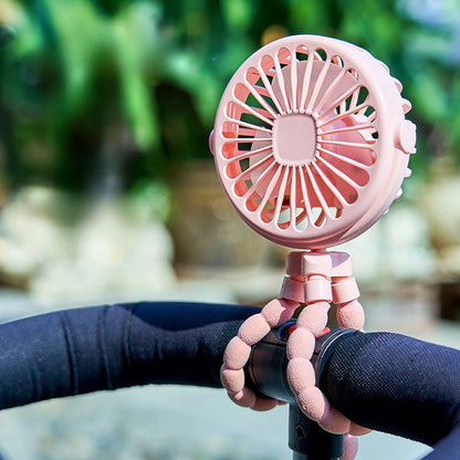 Portable Clip-On Stroller Fan – USB Rechargeable 3-Speed Fan for Baby, Cart & Outdoor Use