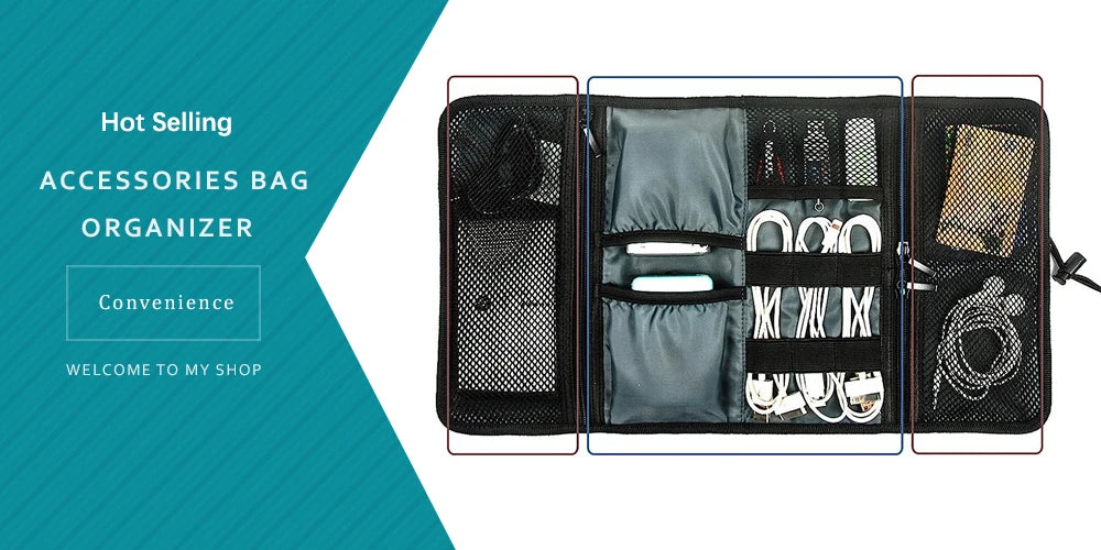 Multifunctional Travel Digital Cable Storage Bag – Lightweight, Waterproof, Portable Organizer for Electronic Accessories