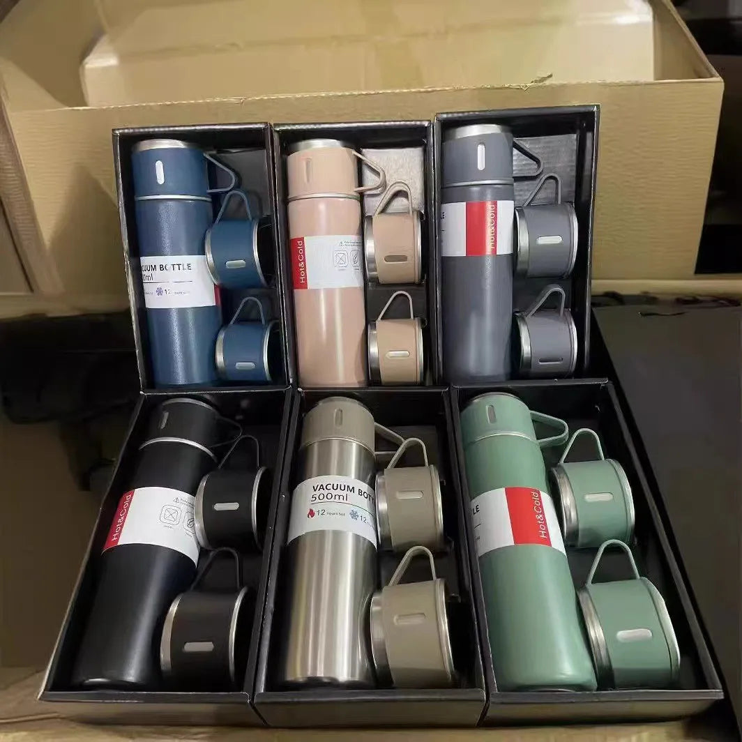 Stainless Steel Vacuum Insulated Bottle, Portable Bottle, Office Gift Set, Business Style Coffee Mug, Thermal Mug, 500ml, 304