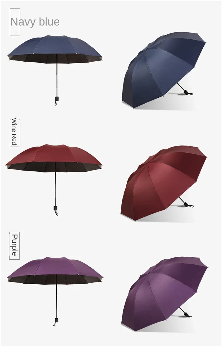 130CM Oversized Folding Umbrella Windproof and Waterproof Large Sun and Rain Umbrella for Travel and Family Use
