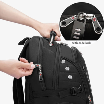 2025 Waterproof Laptop Backpack – 17/20 Inch Oxford Travel Rucksack for Men & Women, School Bag with Modern Design