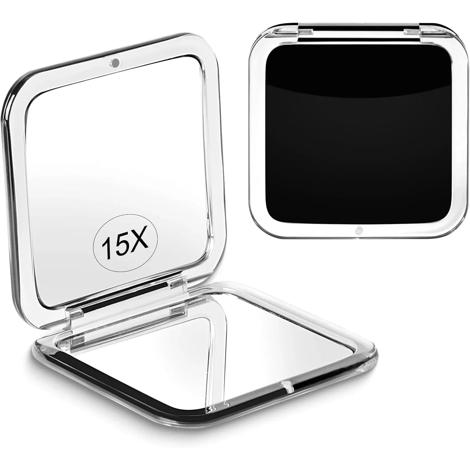 Compact 15X Magnifying Makeup Mirror – Portable Foldable Pocket Mirror for Travel & Purses