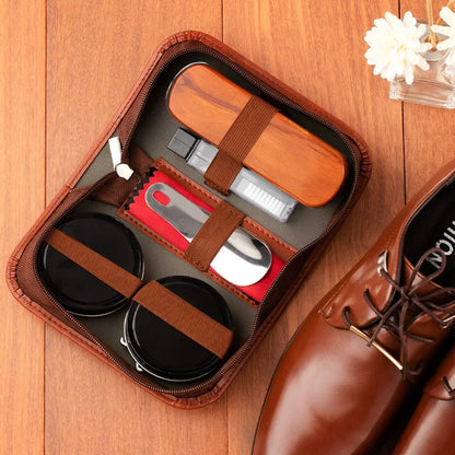 Premium Horsehair Shoe Polish Kit – 9pcs/11pcs Leather Shoe Shine & Care Set