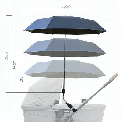Universal Baby Stroller Umbrella Adjustable Pram Shade Umbrella Uv Sunshade For Stroller Accessories Foldable Parasol for Travel