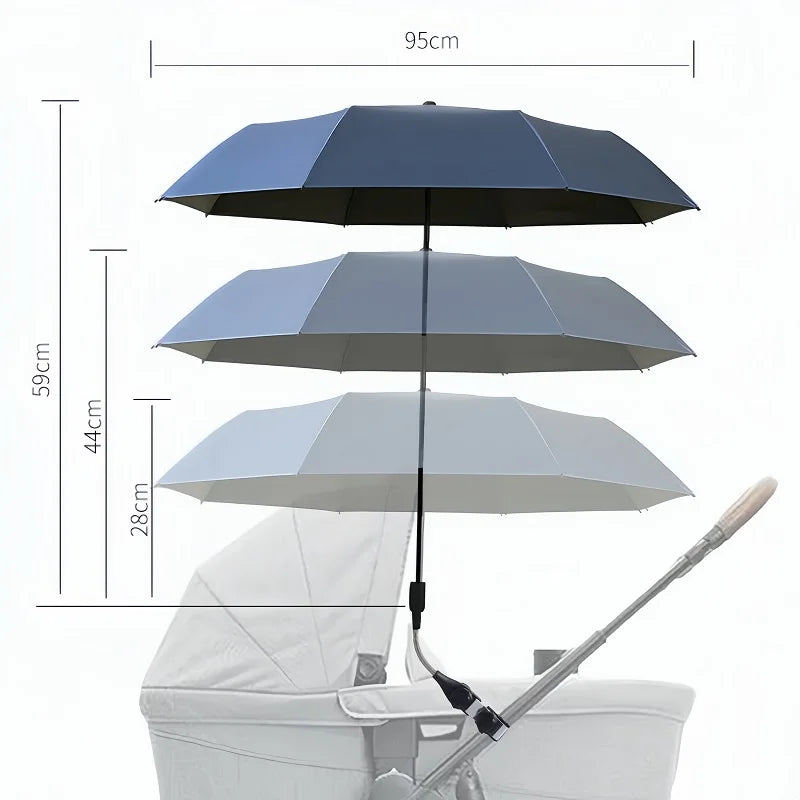 Universal Baby Stroller Umbrella Adjustable Pram Shade Umbrella Uv Sunshade For Stroller Accessories Foldable Parasol for Travel