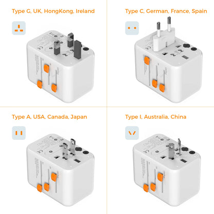 TESSAN 100W GaN Universal Travel Adapter – Fast Charging USB & Type-C Power Adapter for EU/UK/US/AU!