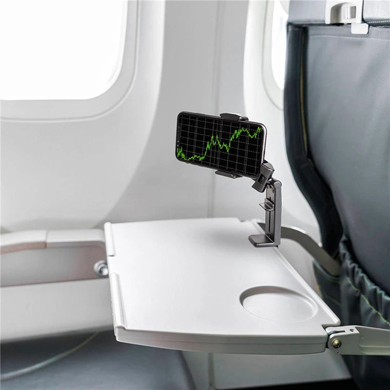Multifunctional Phone Holder Clip Airplane Train Seat Mount Foldable Phone Stand Portable Mini Bracket Travel Phone Support
