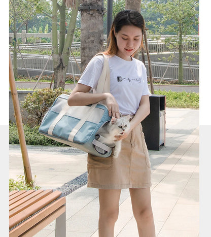 Dog Carrier Bag Soft Side Backpack Cat Pet Carriers Dog Travel Bags Airline Approved Transport for Small Dogs Cats Outgoing