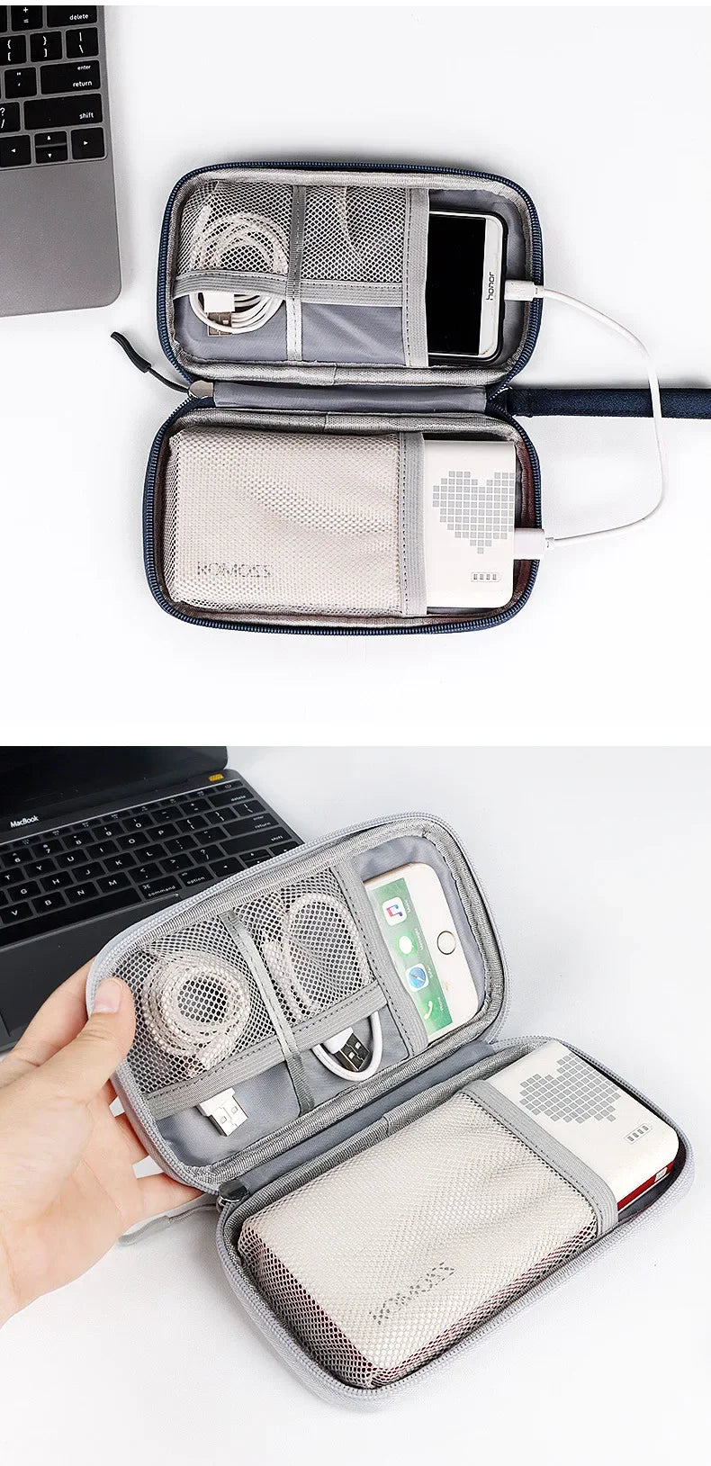 Waterproof Portable Cable Organizer – Digital Storage Bag for Cables, Power Bank & Earphones