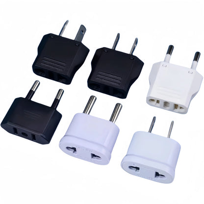 EU Plug Adapter - US to EU, CN to EU, KR to EU Travel Converter for Electric Power Sockets and AC Outlets