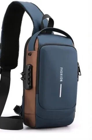 Men's Anti-Theft Chest Bag – USB Charging Crossbody Sling Bag for School, Travel & Daily Use