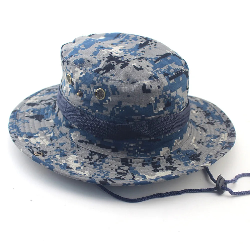 Camouflage Tactical Cap Boonie Bucket Hat Caps Camo Men Outdoor Sports Sun Bucket Cap Fishing Hiking Hunting Hats