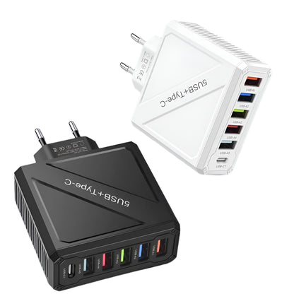 65W 5-Port USB Fast Charger – PD & QC 3.0 Adapter for Xiaomi, iPhone, Samsung & Vivo