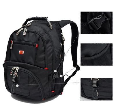 Swiss Multifunctional 17-Inch Laptop Backpack – Durable Travel & College Bag with USB Charging & Water Resistance