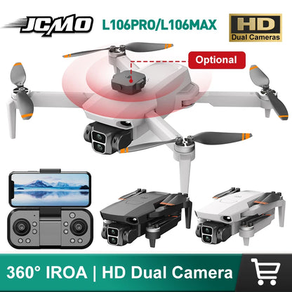 L106 MAX Brushless Motor HD Dual Camera 2.4GHz Drone Intelligent 360° Obstacle Avoidance Portable RC Helicopter Toy Without GPS