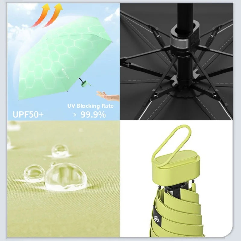 ☀️ UPF50+ Mini Folding Umbrella – Ultra-Compact, UV-Protective & Waterproof for Travel & Everyday Use! ☔✨