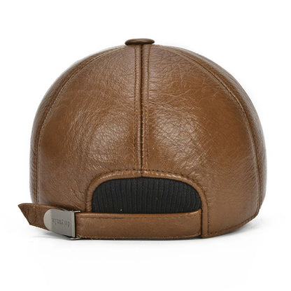 2025 Adjustable Men's Genuine Cowhide Leather Baseball Cap for Fall Winter Outdoor Sports Hat Men Real Cowhide Leather Caps