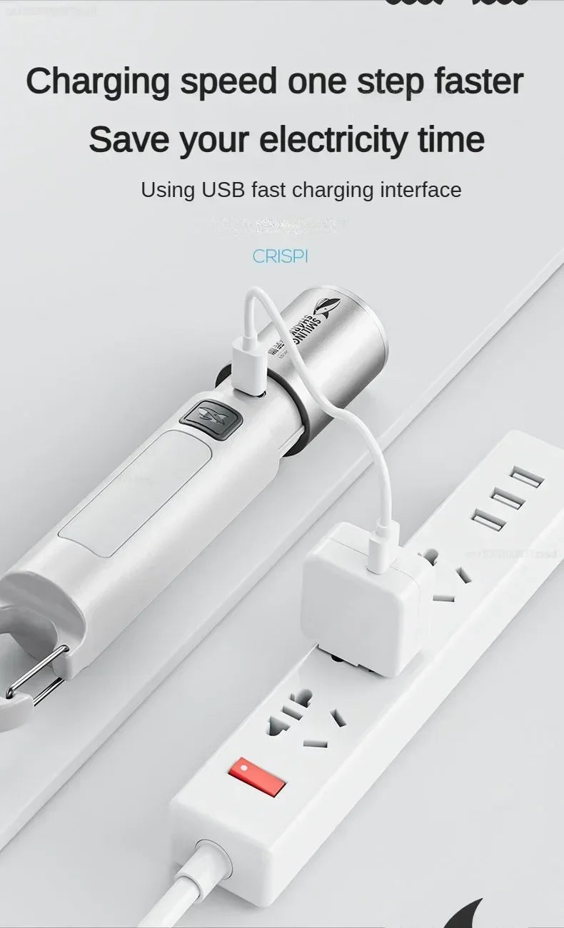 Xiaomi Outdoor Strong Light Flashlight – High Brightness Multifunctional Rechargeable Flashlight with Side Light for Camping & Emergency
