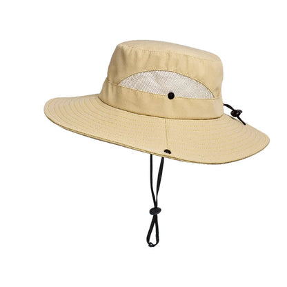 Summer UPF50+ Sun Hats For Women Men Breathable Mesh Boonie Hat Foldable UV Protection Hiking Fishing Hat Male Bucket Hats