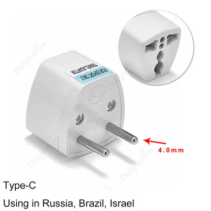Universal Travel Plug Adapter – UK/EU/KR/US/AU/Brazil/French to Worldwide Power Socket Converter