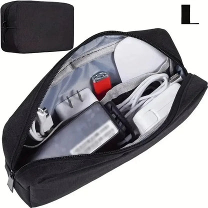 Digital Travel Organizer Case – Portable Zipper Storage Bag for Headphones, Cables, Chargers & Accessories