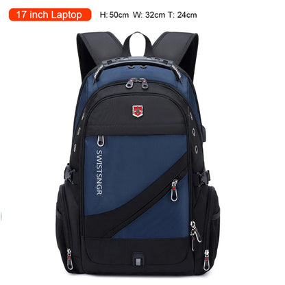 2025 Waterproof Laptop Backpack – 17/20 Inch Oxford Travel Rucksack for Men & Women, School Bag with Modern Design