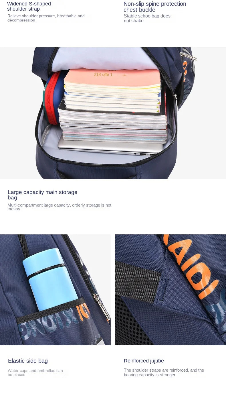 Waterproof Orthopedic School Backpack – Durable & Comfortable Book Bag for Boys & Primary Students!