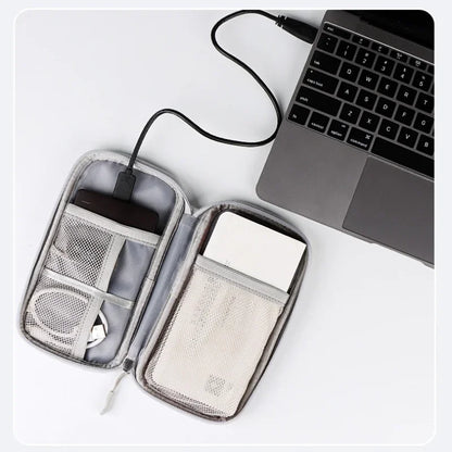 Waterproof Portable Cable Organizer – Digital Storage Bag for Cables, Power Bank & Earphones