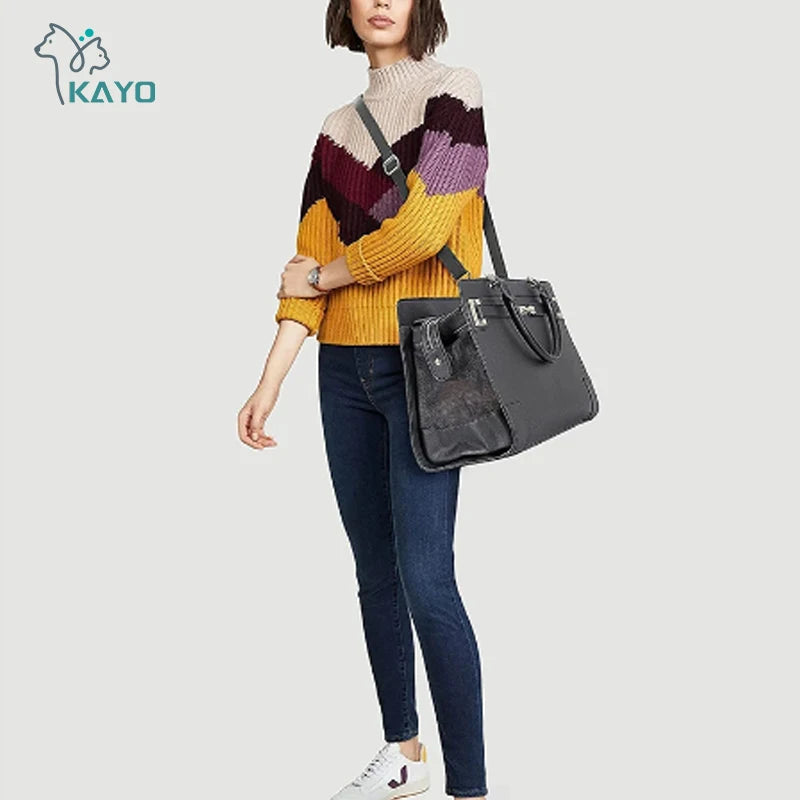 Luxury Pet Carrier Dog Cat Carrier Purse Soft-Sided Leather Handbag Pet Bag for Small Dogs Puppy and Cat TSA Airline Approved