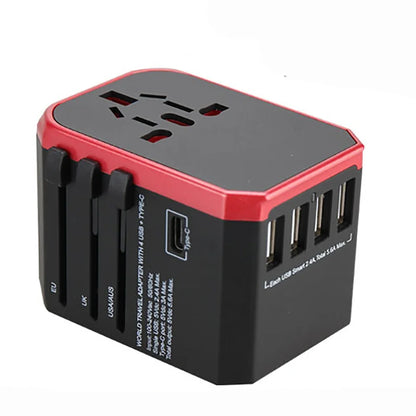 Melery Universal Travel Adapter – International Plug with USB & Type-C Fast Charging for US/EU/UK/AU