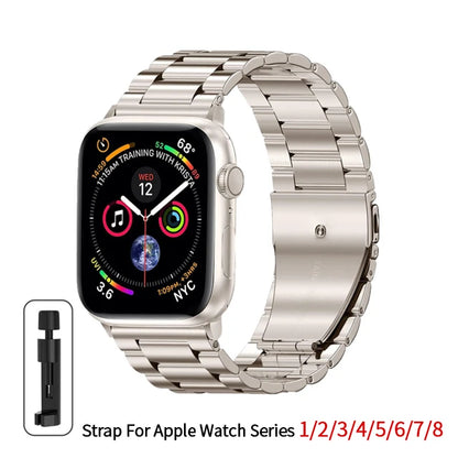 Premium Stainless Steel Strap for Apple Watch – Elegant Metal Bracelet (Ultra/Series 10/9) ✨