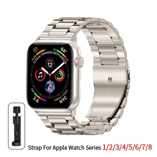 Premium Stainless Steel Strap for Apple Watch – Elegant Metal Bracelet (Ultra/Series 10/9) ✨