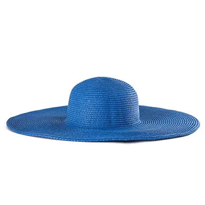 Women 15cm Wide Brim Sun Hat Summer Travel Floppy Straw Hat Female Outdoor Vacation Roll Up UPF50+ Oversized Foldable Beach Hat