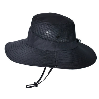 Summer UPF50+ Sun Hats For Women Men Breathable Mesh Boonie Hat Foldable UV Protection Hiking Fishing Hat Male Bucket Hats