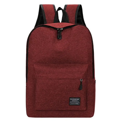 15-Inch Versatile Backpack – Trendy Washable Oxford Cloth Computer Bag for School, Students, and Travel (Black, Grey, Blue, Red)