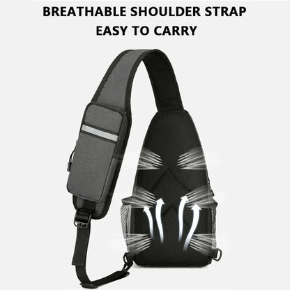 New Casual Chest Bag – Men’s Mobile Phone Crossbody Bag, Multifunctional Lightweight Outdoor Sports Shoulder Bag
