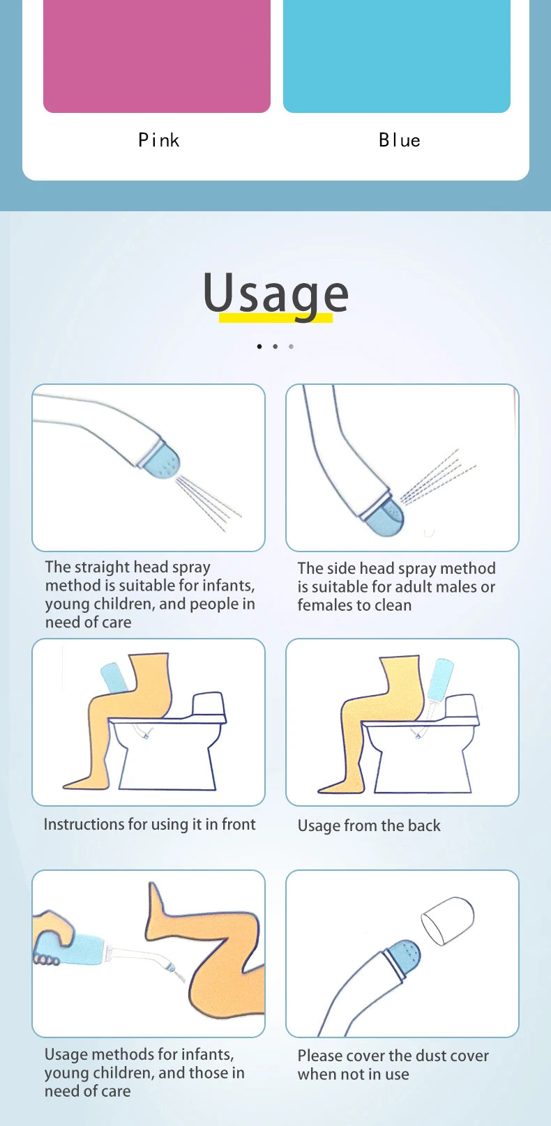 🚿 500mL Portable Handheld Bidet – Gentle & Hygienic Cleansing for Moms, Babies & Travel! ✨💦