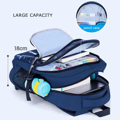 Waterproof Primary School Backpack – Durable & Spacious Book Bag for Teen Boys!