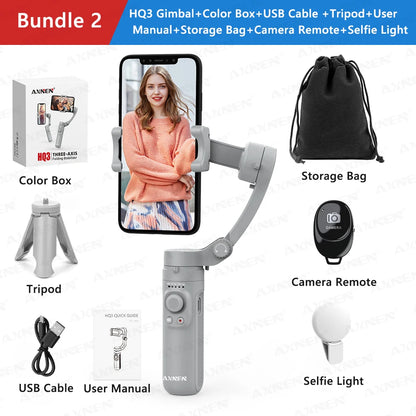 AXNEN 3-Axis Handheld Gimbal Stabilizer – Selfie Stick & Tripod for Vlogging & Smartphone Video Recording