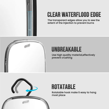 TAILI Shower Mirror Fogless for Shaving, Removable Fog Free Wall Hanging Mirror Portable Bathroom Mirror for Travel Camping