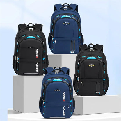 Waterproof Primary School Backpack – Durable & Spacious Book Bag for Teen Boys!