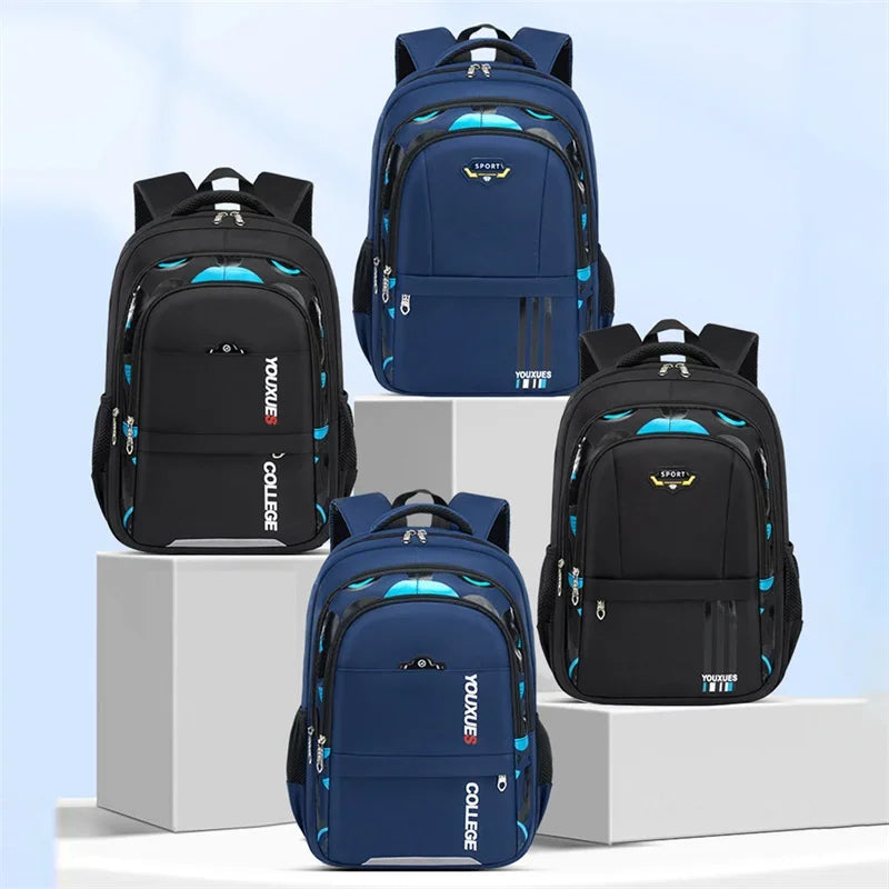 Waterproof Primary School Backpack – Durable & Spacious Book Bag for Teen Boys!