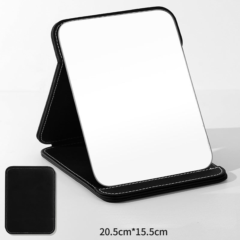Portable High-Definition PU Folding Vanity Mirror – Stylish Desktop Makeup Mirror
