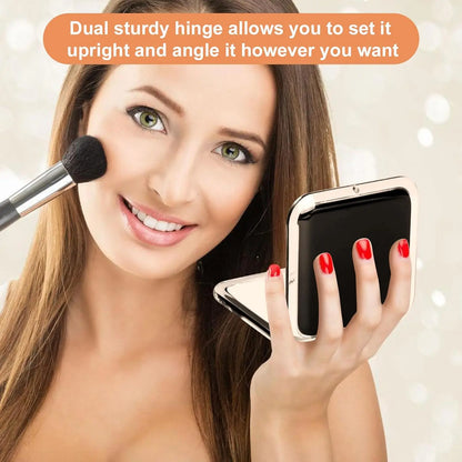 Compact 15X Magnifying Makeup Mirror – Portable Foldable Pocket Mirror for Travel & Purses
