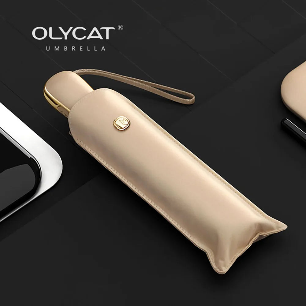 OLYCAT Flat Automatic Umbrella Woman Ultralight Travel Sun Umbrella Luxury Anti UV Portable Parasol Umbrella
