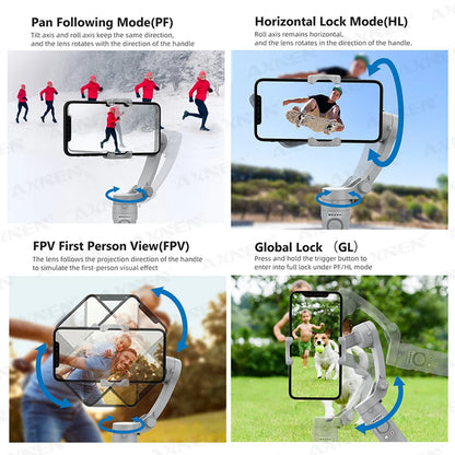 AXNEN 3-Axis Handheld Gimbal Stabilizer – Selfie Stick & Tripod for Vlogging & Smartphone Video Recording