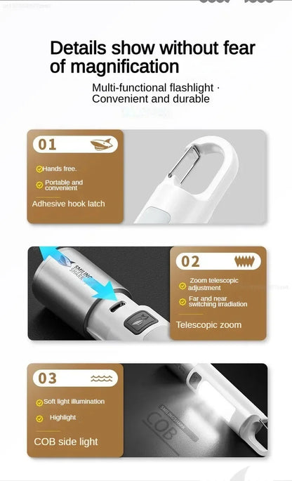 Xiaomi Outdoor Strong Light Flashlight – High Brightness Multifunctional Rechargeable Flashlight with Side Light for Camping & Emergency